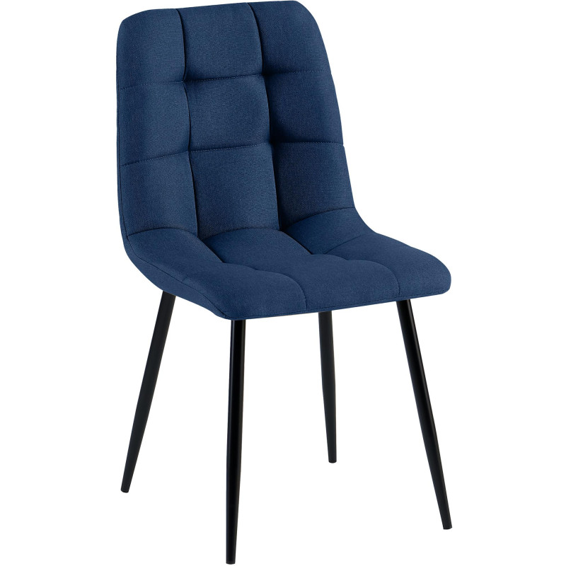 Chaise de salle à manger en tissu Antibes bleu