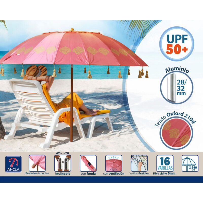 Parasol de plage Corail Ø 240 cm SPF50+