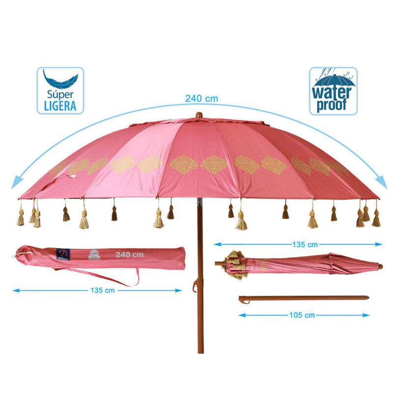 Parasol de plage Corail Ø 240 cm SPF50+