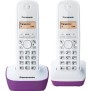 Téléphone sans fil Panasonic KX-TG1612FRF Duo - Répertoire 50 noms - Portée 300m - Blanc Pourpre