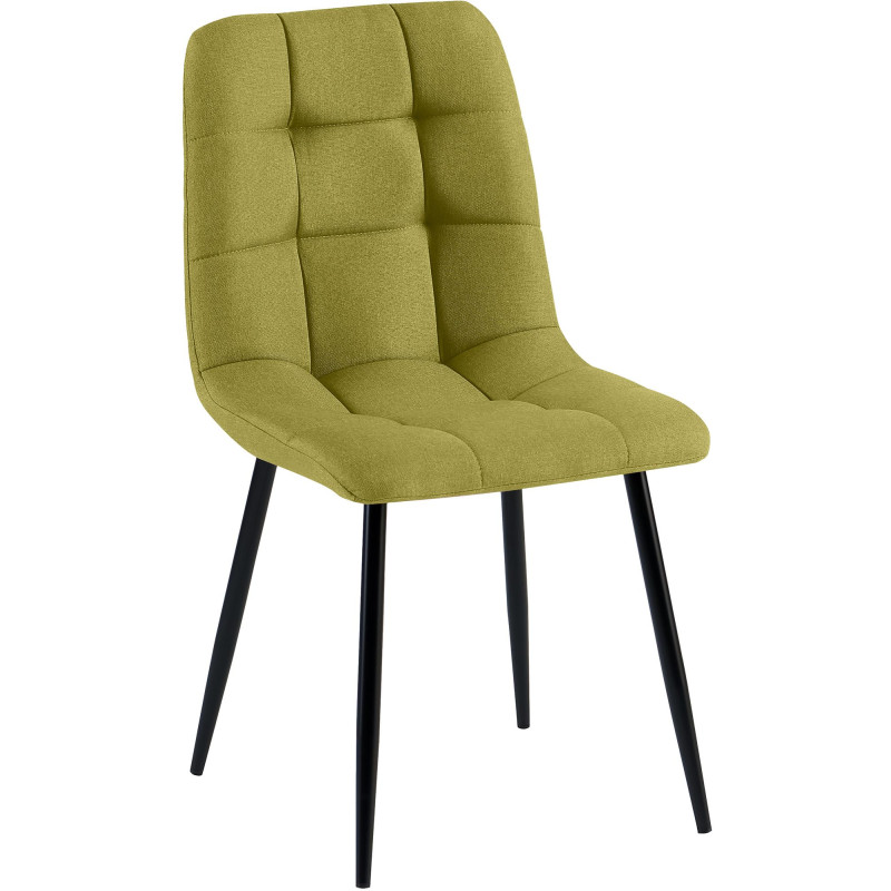 Chaise de salle à manger Antibes en tissu vert