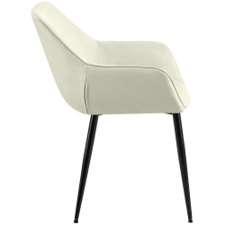 Chaise de salle à manger Vessa, tissu crème