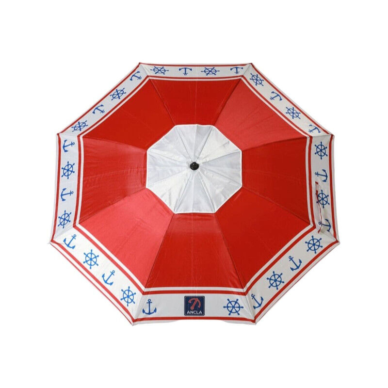 Parasol de plage Rouge Ø 180 cm SPF50+ Ancre