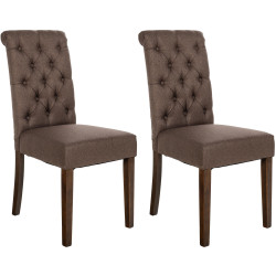 Lot de 2 chaises de salle à manger en tissu Lisburn marron