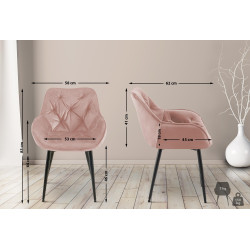 Lot de 4 chaises Tanna velours