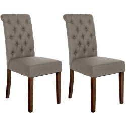 Lot de 2 chaises de salle à manger Lisburn en tissu taupe