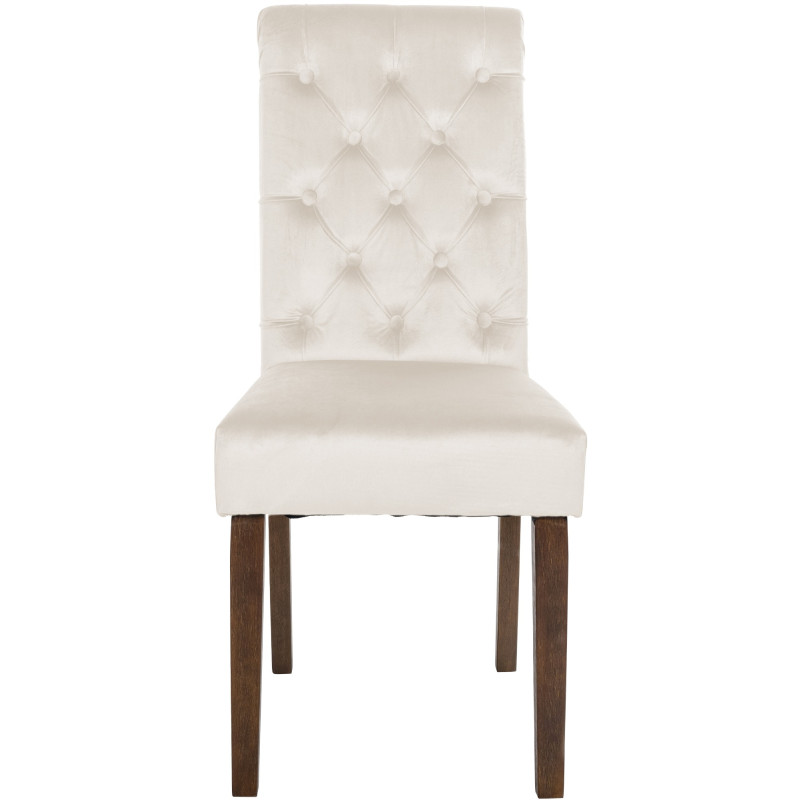 Lot de 2 chaises de salle à manger Lisburn en velours crème
