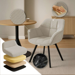 Chaise de salle à manger Jordi Cord crème