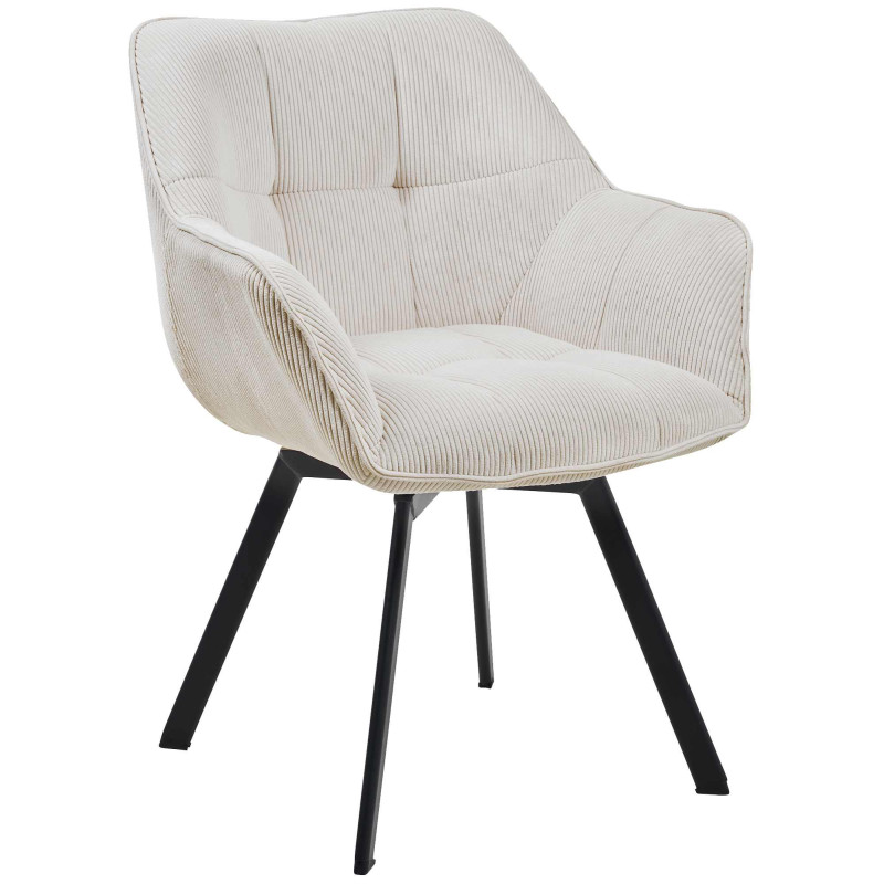 Chaise de salle à manger Jordi Cord crème