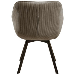 Chaise de salle à manger Jordi Cord marron