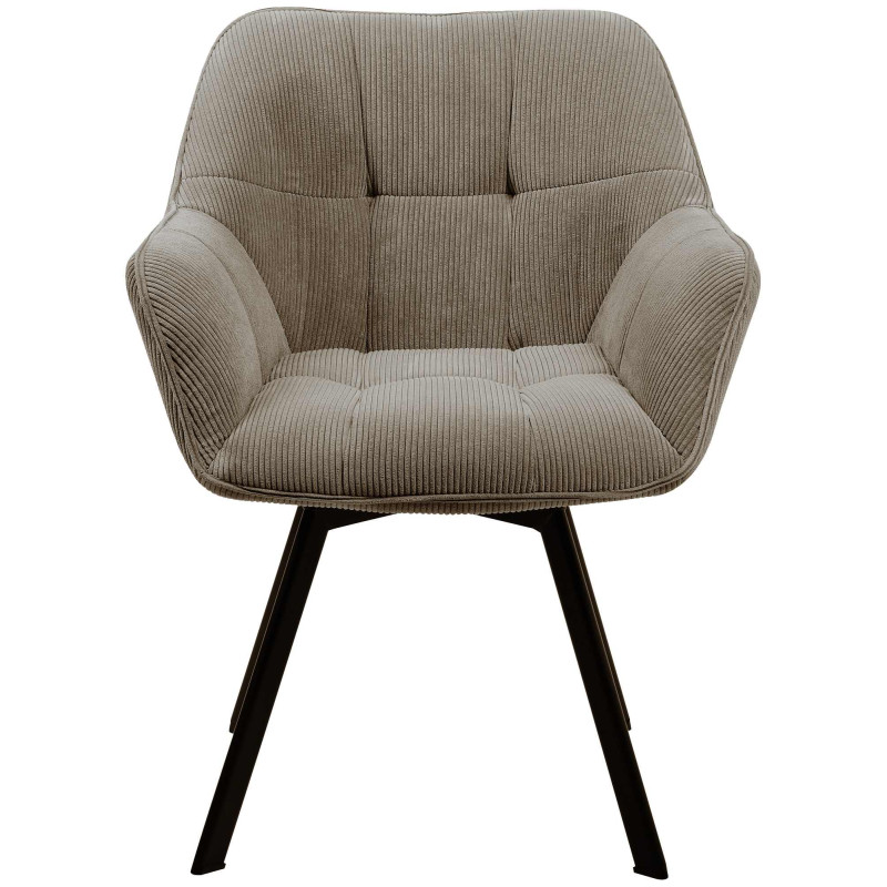 Chaise de salle à manger Jordi Cord, marron