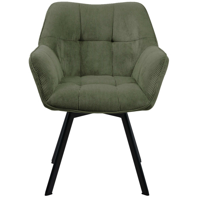 Chaise de salle à manger Jordi Cord, verte