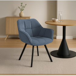 Chaise de salle à manger Jordi Cord bleu