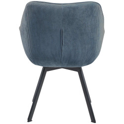 Chaise de salle à manger Jordi Cord, bleue