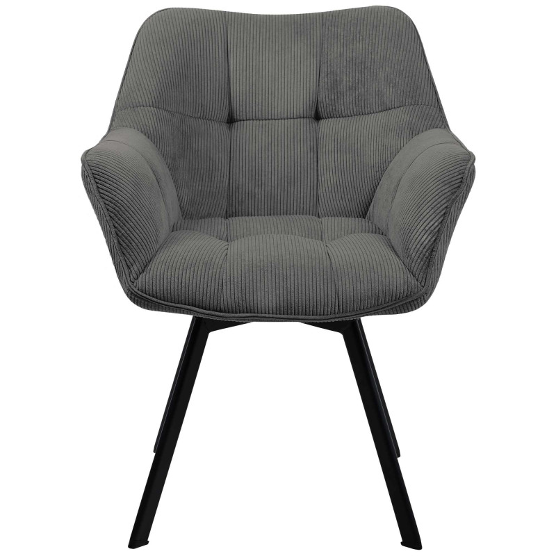 Chaise de salle à manger Jordi Cord gris foncé