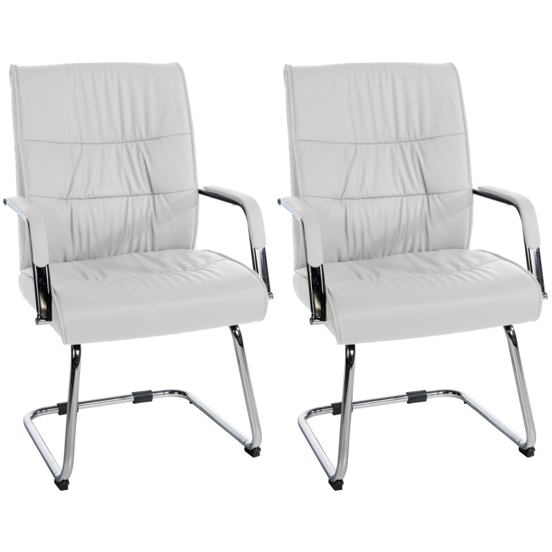 Lot de 2 chaises visiteurs Sievert blanc