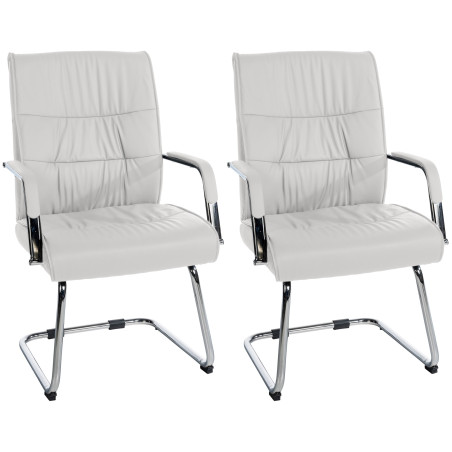 Lot de 2 chaises visiteurs Sievert blanc