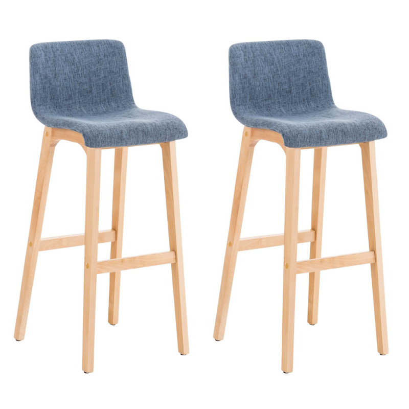 Lot de 2 tabourets de bar Hoover tissu Natura bleu
