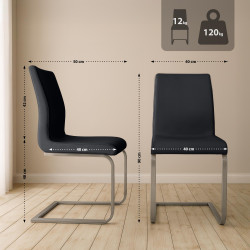 Lot de 2 chaises de salle à manger Belfort noires