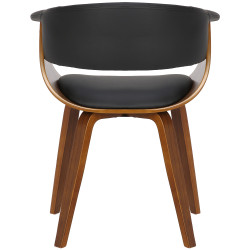 Lot de 2 chaises Bruce, simili cuir, noyer noir