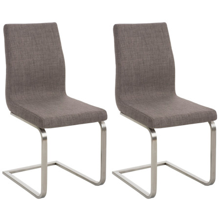 Lot de 2 chaises de salle à manger en tissu Belfort gris