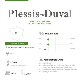 Plessis-Duval Muscadet Sevre et Maine sur Lie - Vin blanc de Loire