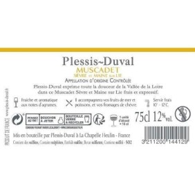 Plessis-Duval Muscadet Sevre et Maine sur Lie - Vin blanc de Loire