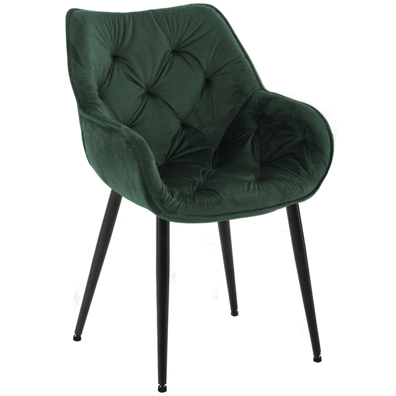 Chaise en velours Tanna verte