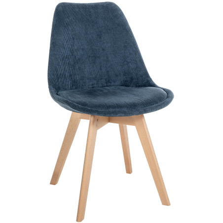 Chaise Linares Cord, bleu foncé