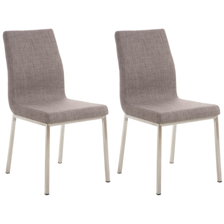 Ensemble de 2 chaises de salle à manger Colmar, tissu gris