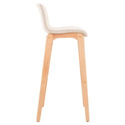 Lot de 2 tabourets de bar Hoover tissu Natura crème