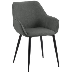 Chaise de salle à manger Vessa en tissu gris foncé
