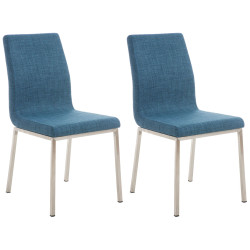 Ensemble de 2 chaises de salle à manger Colmar, tissu bleu
