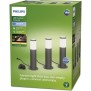 Pack de 3 bornes extérieures PHILIPS Garden Link - Basse tension - 24W, IP44, 2700K - Anthracite