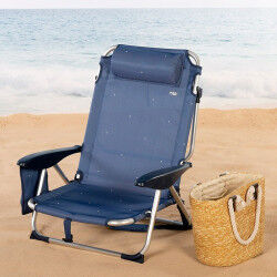 Chaise de Plage Aktive Pliable Blue marine 51 x 76 x 45 cm (2 Unités)
