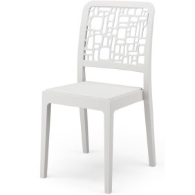 Lot de 4 chaises - ARETA - MEDEA - 51 x 46 x H88 cm - Blanc