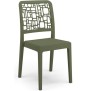 Lot de 4 chaises - ARETA - MEDEA - 51 x 46 x H88 cm - Vert olive