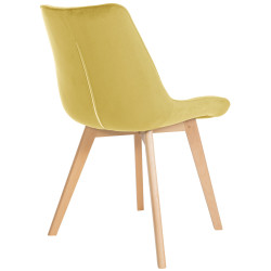 Lot de 2 chaises Brook velours jaune