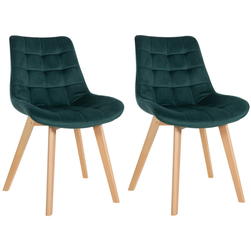 Lot de 2 chaises Brook velours vert