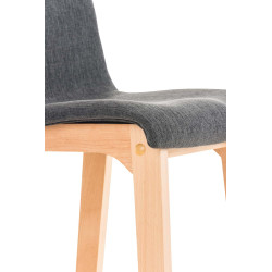 Lot de 2 tabourets de bar Hoover tissu Natura gris foncé
