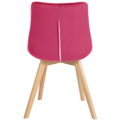 Lot de 2 chaises Brook velours rouge