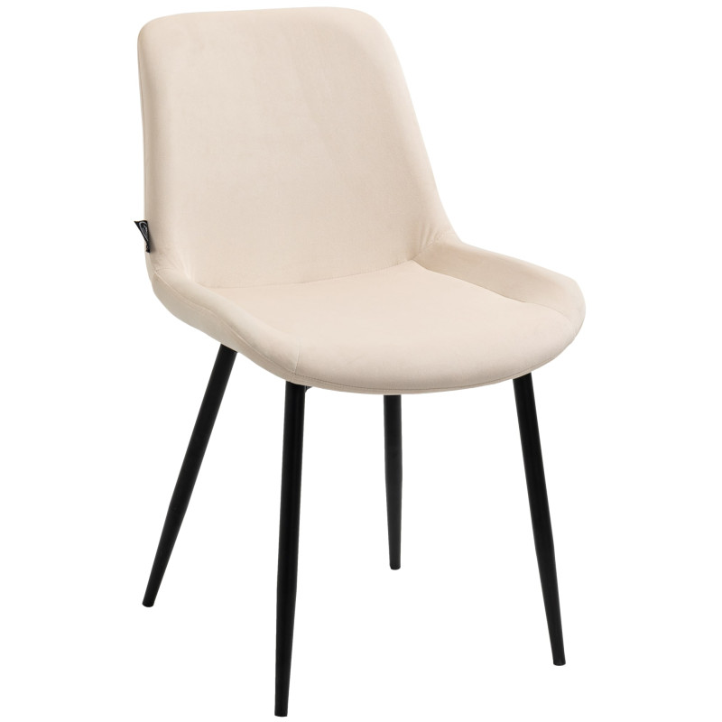 Lot de 2 chaises de salle à manger Victoria en velours crème