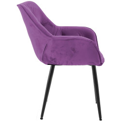 Chaise en velours Tanna violet
