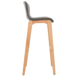 Lot de 2 tabourets de bar Hoover tissu Natura gris clair