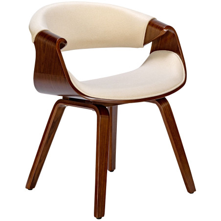 Chaise de salle à manger Foley, tissu noyer/crème
