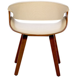 Chaise de salle à manger Foley, tissu noyer/crème