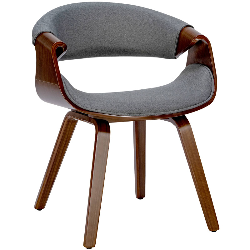 Chaise de salle à manger Foley en tissu noyer/gris