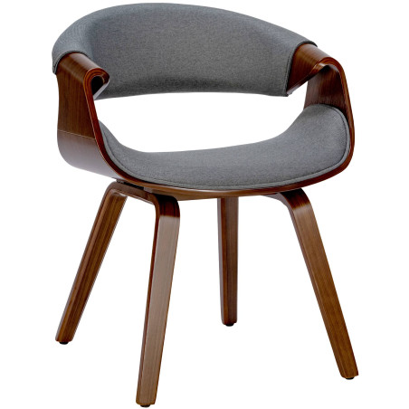 Chaise de salle à manger Foley en tissu noyer/gris