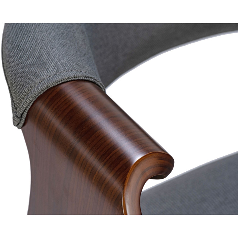 Chaise de salle à manger Foley en tissu noyer/gris