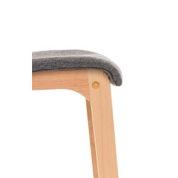 Lot de 2 tabourets de bar Hoover tissu Natura gris clair